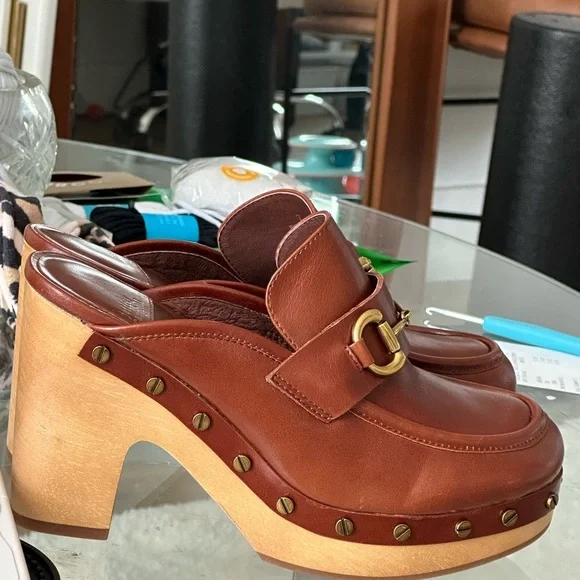 Jeffrey Campbell Beffany Clog In Cognac sz 7 - Picture 3 of 5